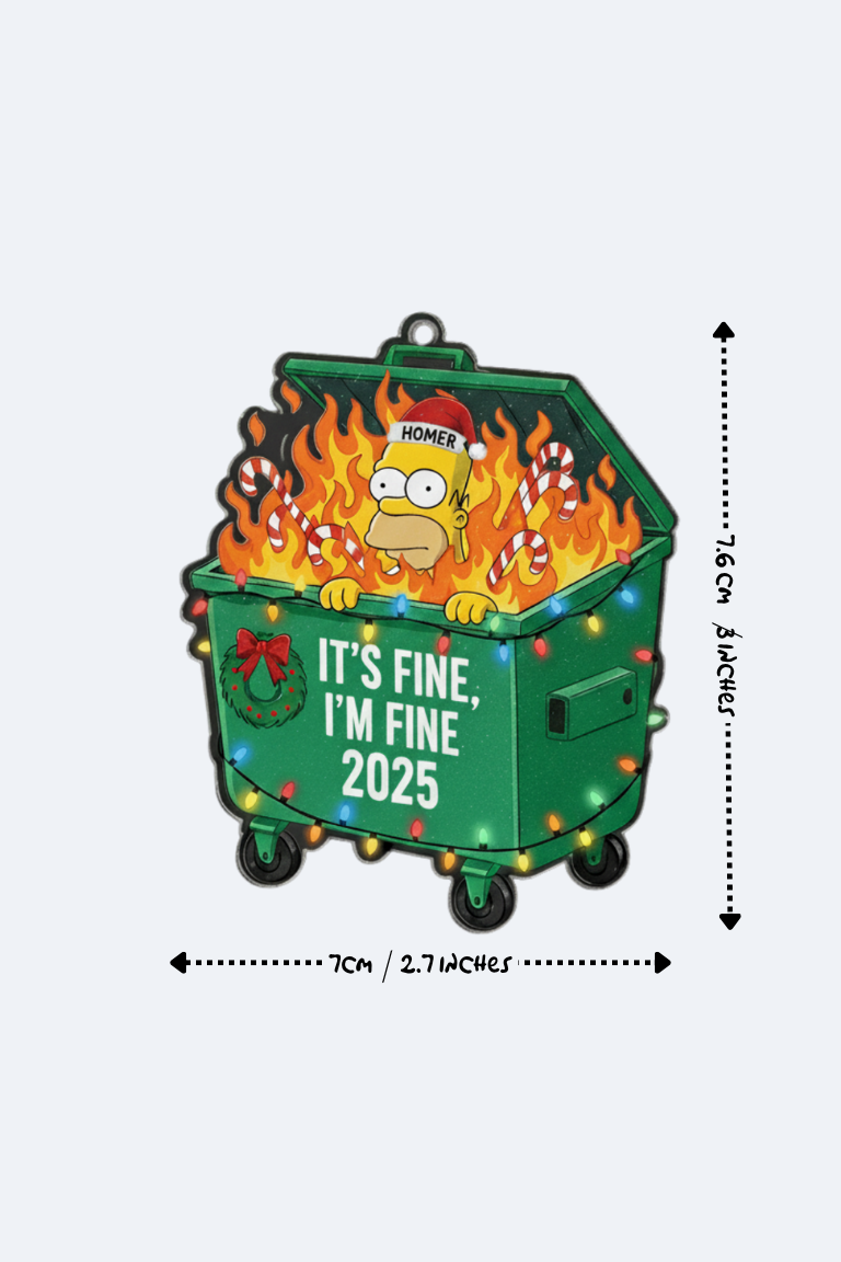 Homer Dumpster Fire Christmas Tree Ornament